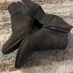 Dark Grey Suede Ankle Boots - Classic Slip-On Chelsea Style